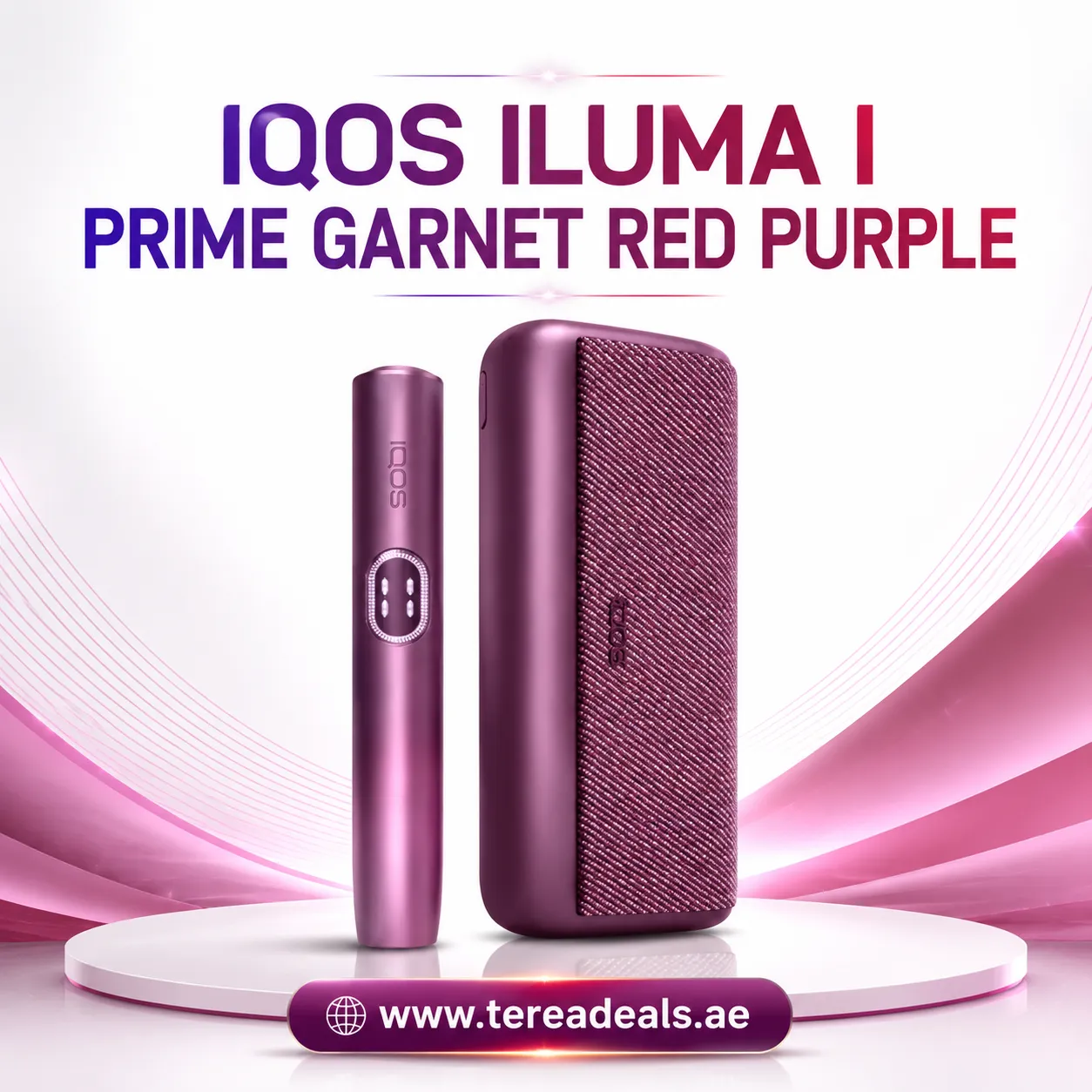 IQOS ILUMA i PRIME Garnet Red Purple heated tobacco device UAE
